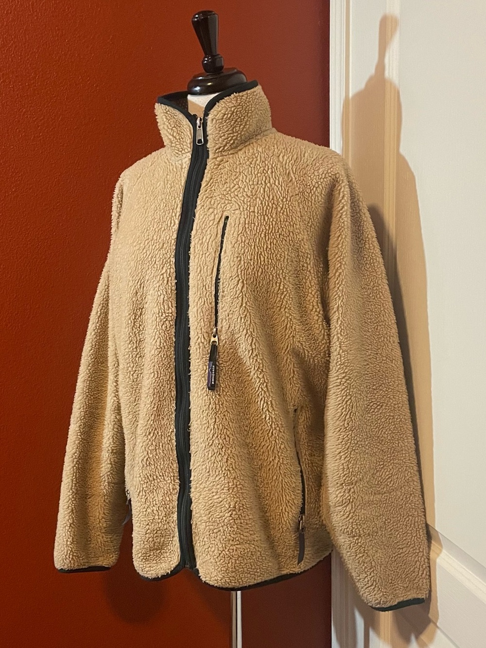Patagonia Men’s Vintage 90’s Retro Natural Oatmeal Deep Pile Fleece Jacket